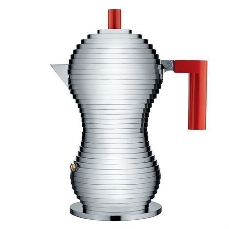 Alessi Pulcina Espressokeitin 6 Kuppia Punainen Kahva