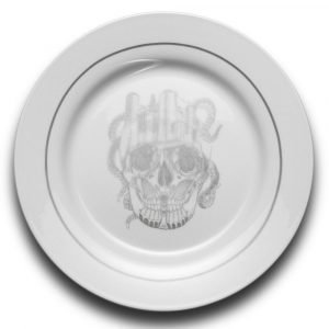 Anitha Schulman Nobel Skull Ruokalautanen Dirty Silver Ø24 Cm