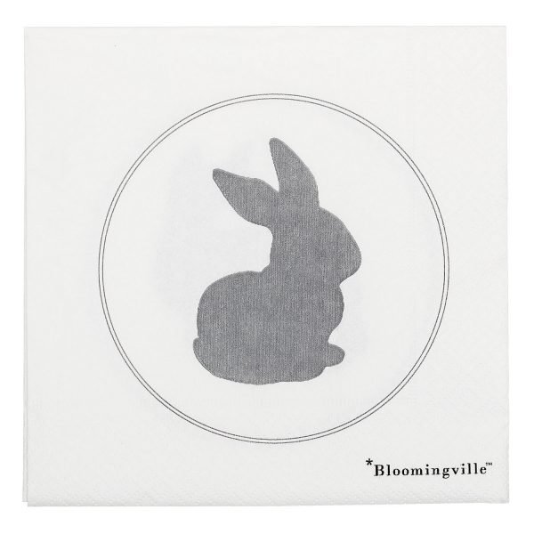Bloomingville Easter Kani Servetti Harmaa / Valkoinen 20-Pakkaus