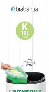 Brabantia Ympäristöystävällinen roskapussi K 10 L 10 kpl Green/White