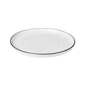 Broste Copenhagen Salt Jälkiruokalautanen Valkoinen / Pilkullinen Ø18 Cm