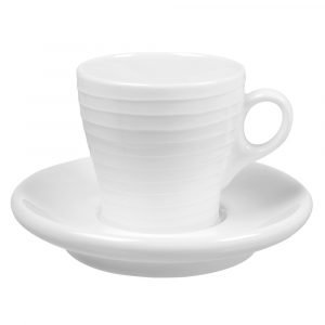 Design House Stockholm Blond Cappuccino Kuppi Ja Lautanen Raidallinen