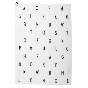 Design Letters Arne Jacobsen Keittiöpyyhe Vintage Abc Valkoinen