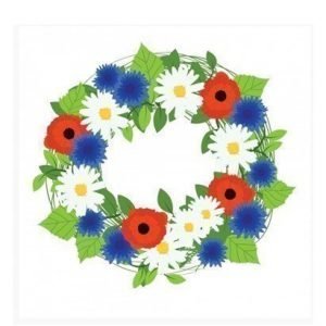 Duni Servetti 33x33 cm Summer Flowers 20 kpl