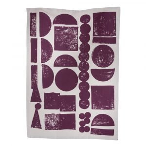 Ferm Living Stamp Keittiöpyyhe Aubergine 50x70 Cm