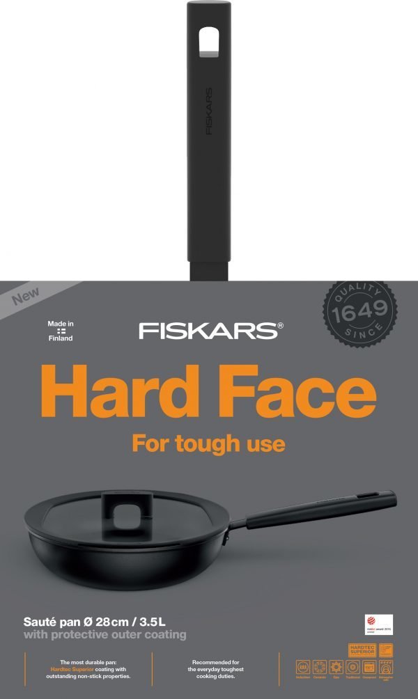 Fiskars Hard Face Paistokasari Kannella 28 Cm