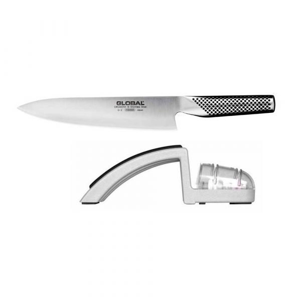 Global Knives G2220gb Setti: G2 Kokkiveitsi H220gb Teroitin