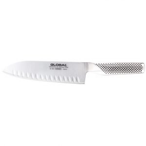 Global Santoku Veitsi Oliivihiottu Ruostumaton Teräs 18 Cm