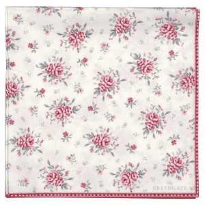 Greengate Flora Servietti Valkoinen 33x33 Cm 20 Kpl