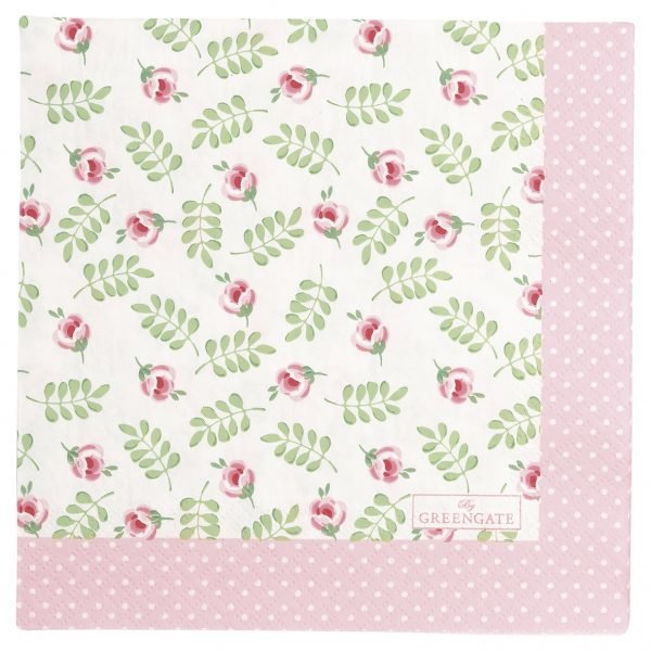 Greengate Servetti Lily Petit Valkoinen 33x33 Cm 20 Kpl