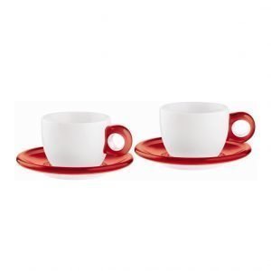 Guzzini Setti 2 Cappuccino Kuppia Punainen