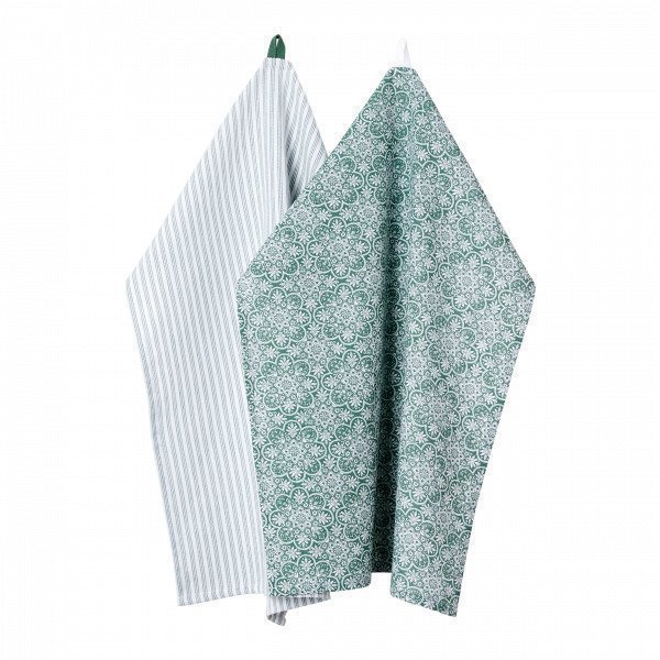 Hemtex Charlotte Kitchentowel Keittiöpyyhe 2-Pakkaus Vihreä 50x70 Cm