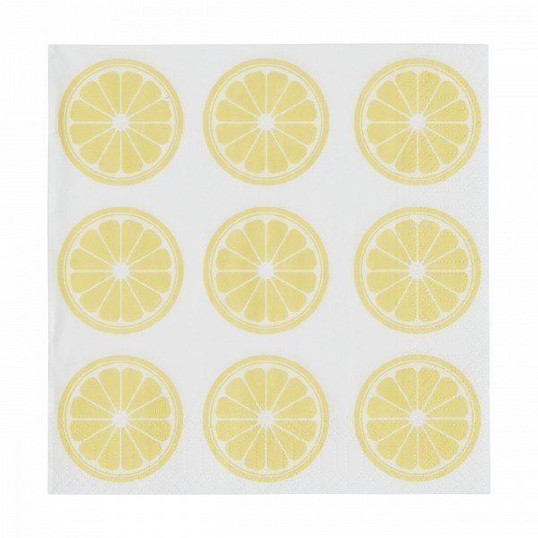 Hemtex Lemon Napkins Lautasliina Vaaleankeltainen 33x33 Cm