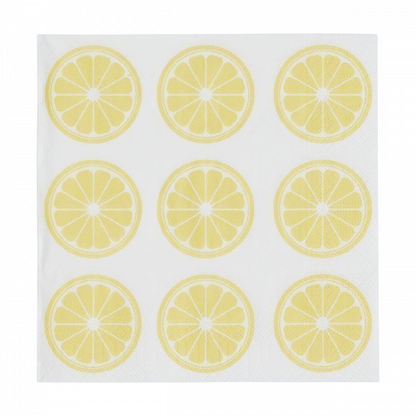 Hemtex Lemon Napkins Lautasliina Vaaleankeltainen 33x33 Cm