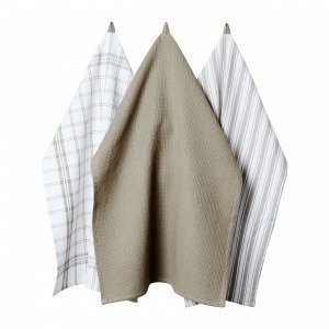 Hemtex Stina Kitchen Towel Keittiöpyyhe Beige 50x70 Cm