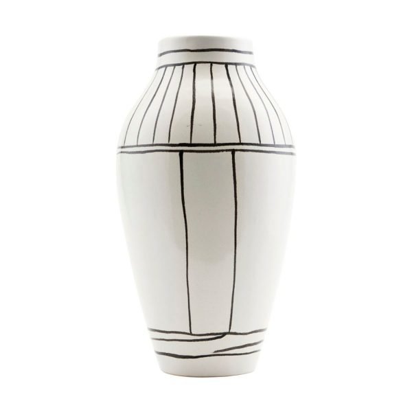 House Doctor Vase Outline White 14x26 Cm