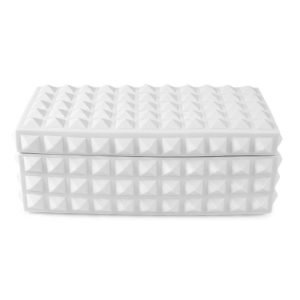 Jonathan Adler Charade Square Stud Box Valkoinen