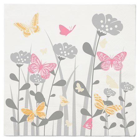 KJ Collection Lautasliina Sommarfluga 33x33 cm 20-pack