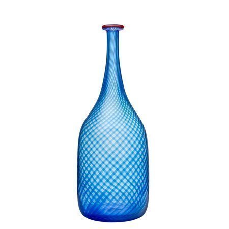 Kosta Boda Red Rim sininen pullo 26 cm