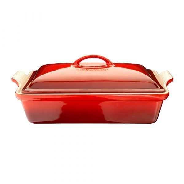 Le Creuset Heritage Suorakulmainen Vati Kannella Cerise