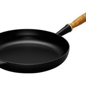 Le Creuset Paistinpannu puukahva 24 cm Matta Black