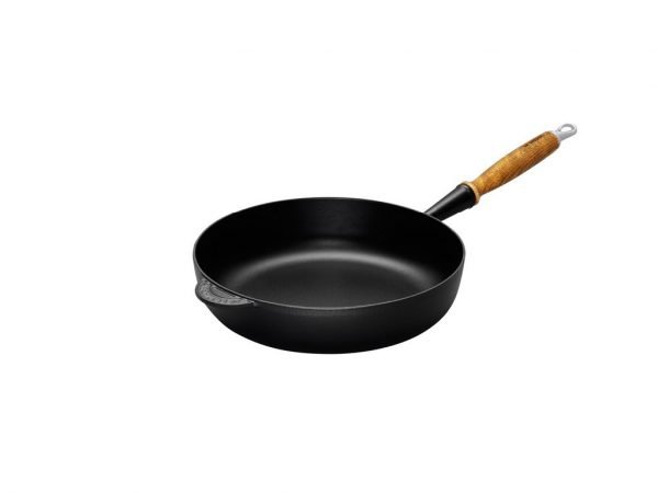 Le Creuset Paistokasari Puukahvalla Valurauta Matte Black 28 Cm