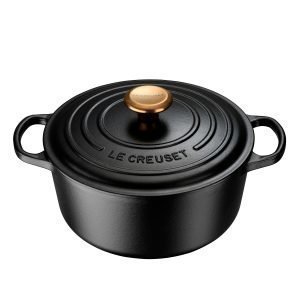 Le Creuset Pyöreä Pata Kannella Musta 24 Cm