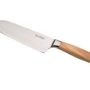 Le Creuset Santoku-veitsi terästä/oliivipuuta 18 cm