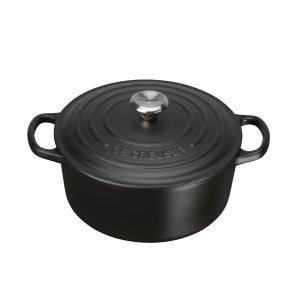 Le Creuset Signature Pata Pyöreä Valurauta Matte Black 22 Cm 3.3 L