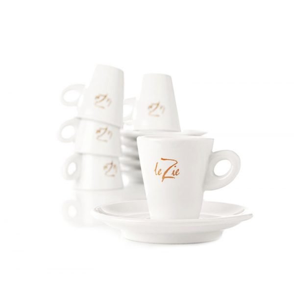 Le Zie Espressokupit Aseteilla Valkoinen 6 Kpl