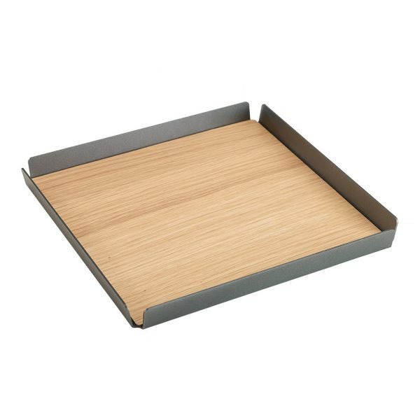 Lind Dna Square S Tarjotin Oak / Black / Anthracite 29x29 Cm