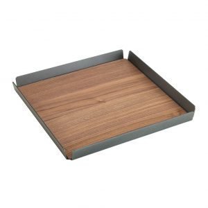 Lind Dna Square S Tarjotin Walnut / Black / Anthracite 29x29 Cm