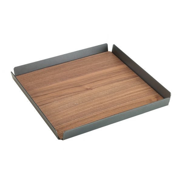 Lind Dna Square S Tarjotin Walnut / Black / Anthracite 29x29 Cm