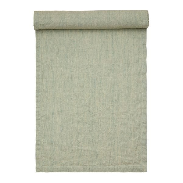 Linum Hedvig Kaitaliina Bright Grey Turquoise 45x150 Cm