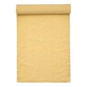 Linum Hedvig Kaitaliina Mustard Yellow 45x150 Cm