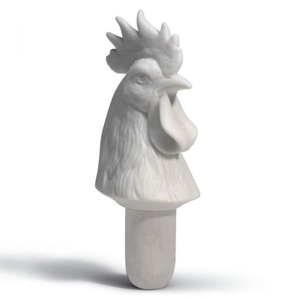 Lladro Bacchus Bottle Stopper Cockerel Valkoinen