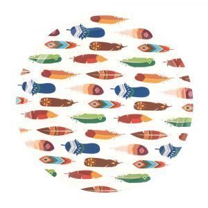 Lulu Carter Design Feather Fanatic Tarjotin Pienet Sulat Valkoinen Ø49 Cm