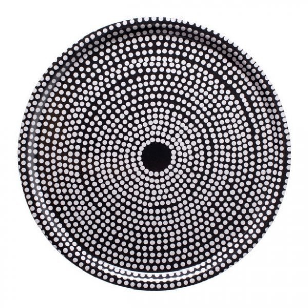 Marimekko Fokus Tarjotin Pyöreä Musta / Valkoinen Ø46 Cm