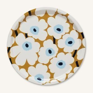 Marimekko Mini Unikko Tarjotin Beige / Off White / Sininen Ø31 Cm