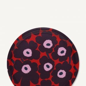 Marimekko Mini Unikko Tarjotin Punainen Violetti Vaaleanpunainen 31 Cm