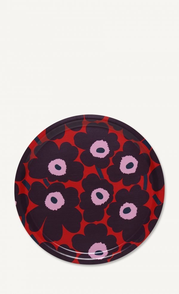 Marimekko Mini Unikko Tarjotin Punainen Violetti Vaaleanpunainen 31 Cm