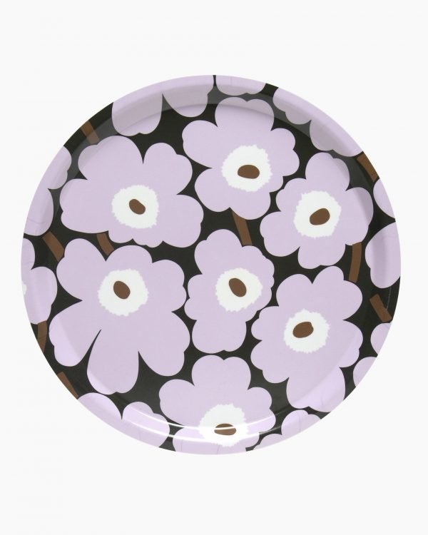 Marimekko Mini Unikko Tarjotin Tummanvihreä Vaaleanpunainen Ruskea 31 Cm