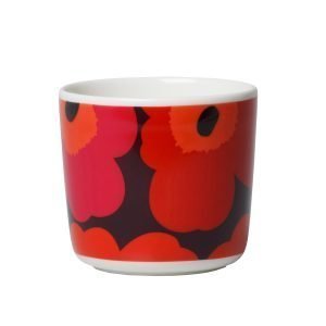 Marimekko Oiva Unikko Kahvikuppi Plum / Punainen 2-Pakkaus