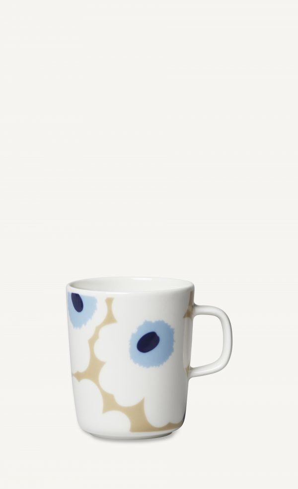 Marimekko Oiva / Unikko Muki Beige / Valkoinen / Sininen 25 Cl