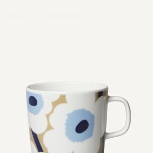 Marimekko Oiva / Unikko Muki Beige / Valkoinen / Sininen 40 Cl