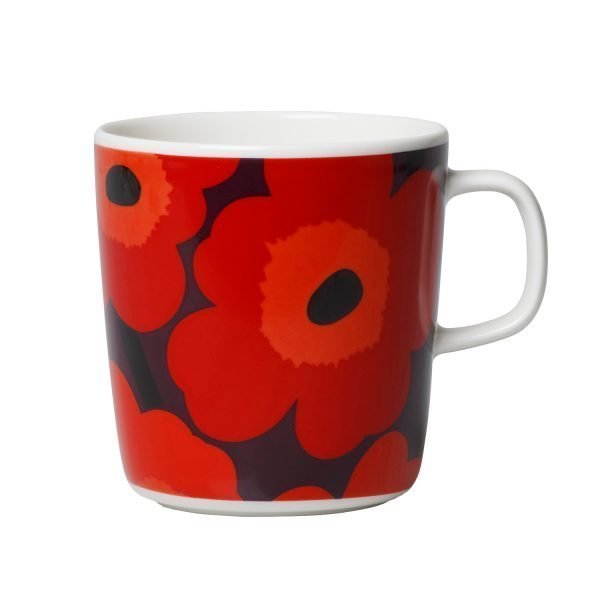 Marimekko Oiva Unikko Muki Plum / Punainen 40 Cl