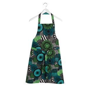 Marimekko Pieni Siirtolapuutarha Esiliina Vihreä / Musta