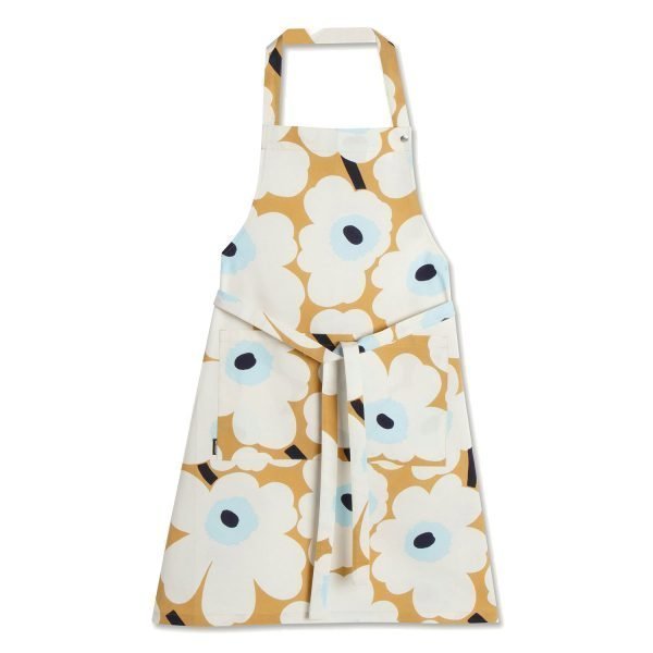 Marimekko Pieni Unikko Esiliina Beige / Sininen