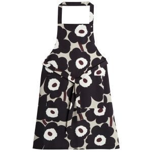 Marimekko Pieni Unikko Esiliina Beige / Tummanharmaa / Ruskea