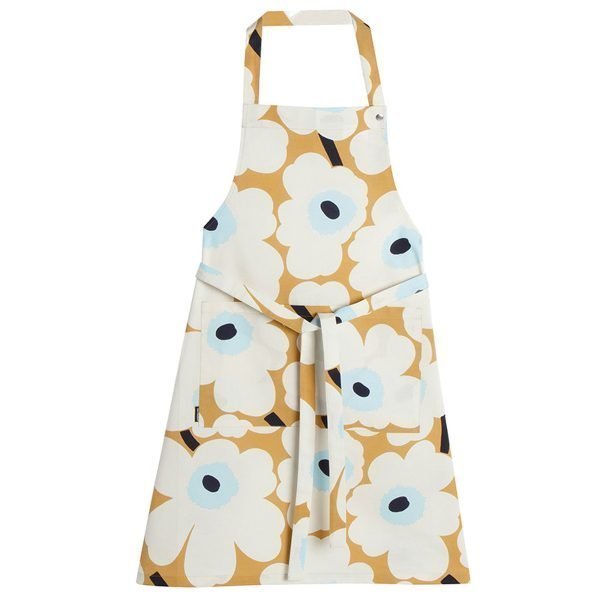 Marimekko Pieni Unikko Esiliina Beige / Valkoinen / Sininen